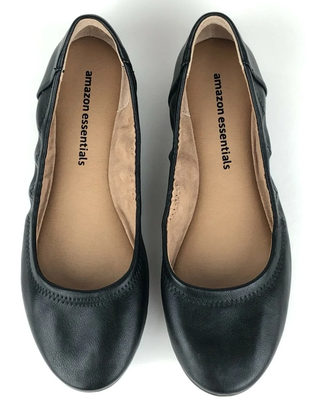 Amazon Essentials Women's Classic Black Slip-On Ballet Flat Shoes US 8